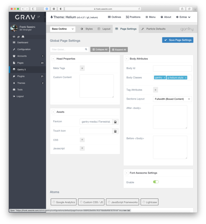 admin_panel_gantry_5_page_settings